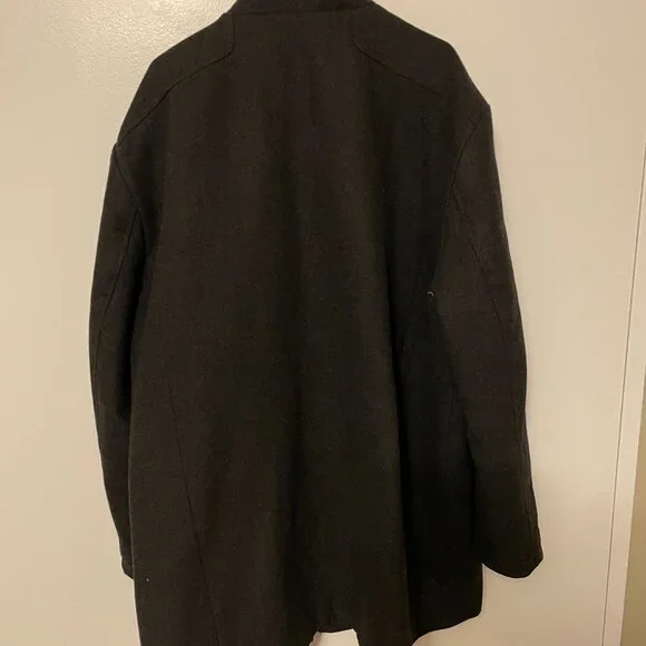 Denver Hayes Men's Buttoned Placket Full Zip Wool-Blend Winter Coat (Size 4XL) - Picture 2 of 6